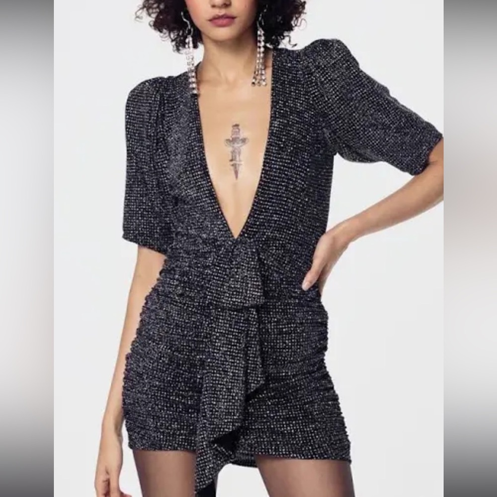 For Love and Lemons Elegant Black Glitter Dress